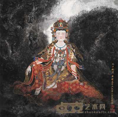 尼玛泽仁 水月观音 镜心 69×69cm